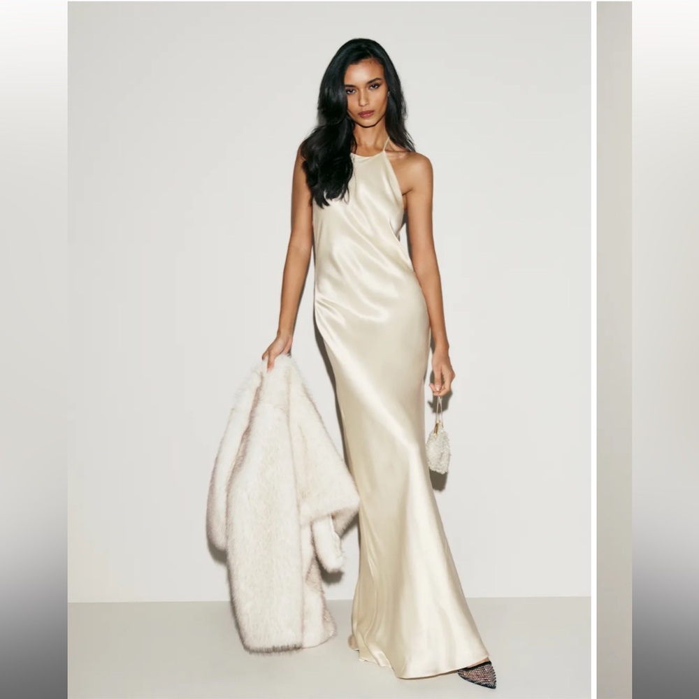 Petites Jeany Silk Dress in Fior Di Latte—4P